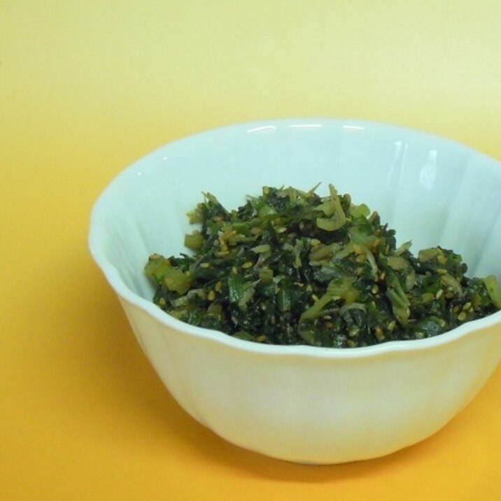 蕗の葉の炒め煮 葉も細い茎も
